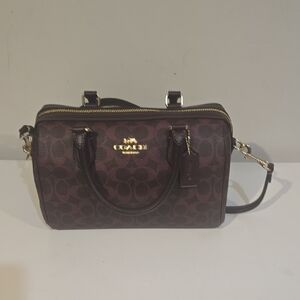 Coach Brown and Gold Signature Handbag
